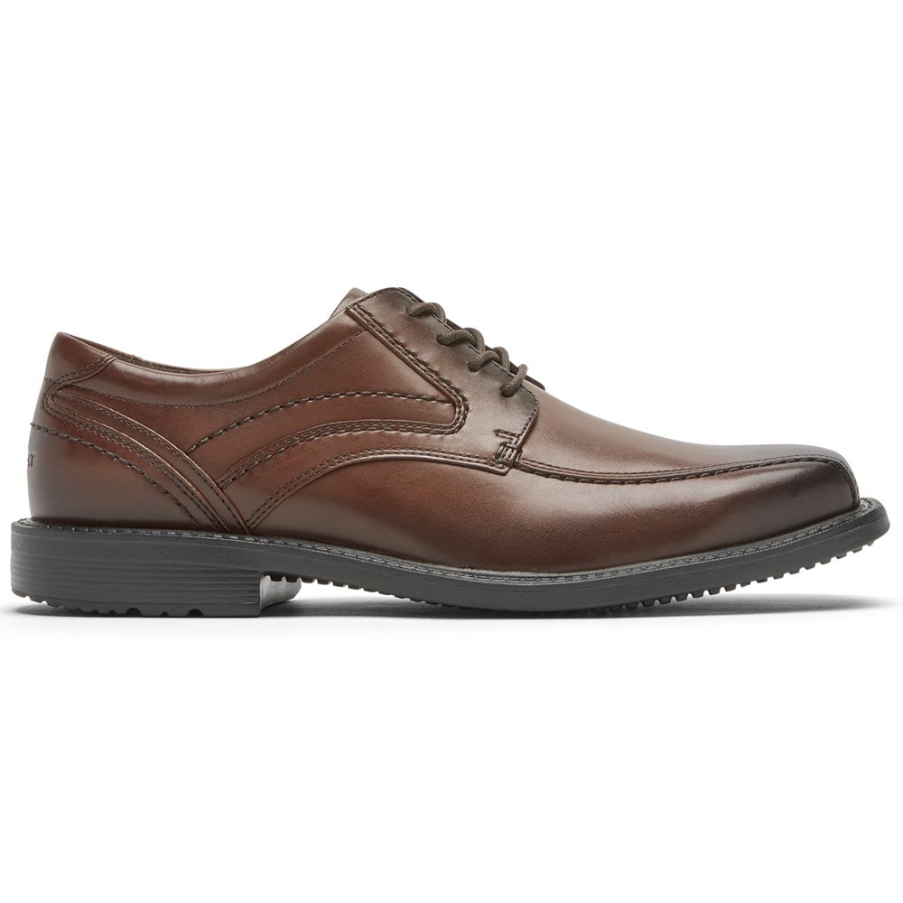 Rockport Men's Style Leader 2 Bike Toe Oxfords - Brown - USA (3786TAUDE)